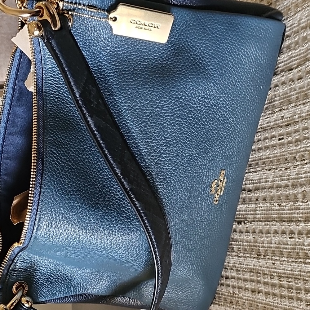 COACH MIA PEBBLE LEATHER SNAKE EMBOSSED STRAPS SHOULDER/CROSSBODY BAG - Picture 2 of 5